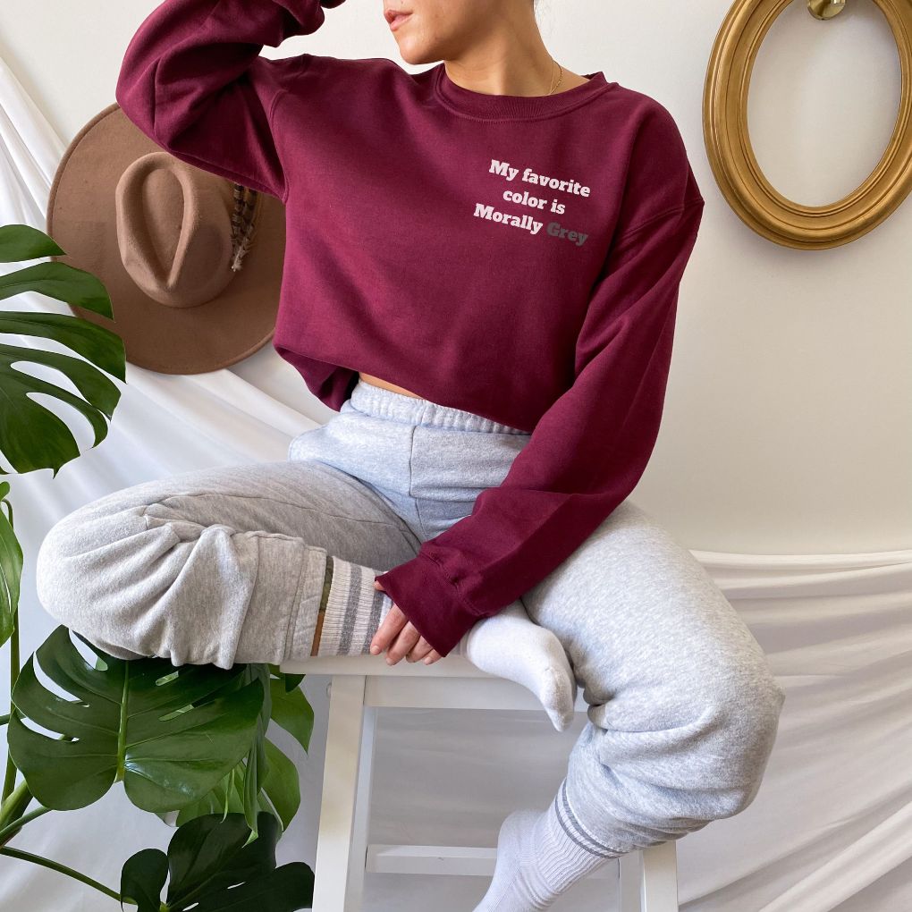 Maroon Morally Grey Characters Sweatshirt - Smut Readers Sweater