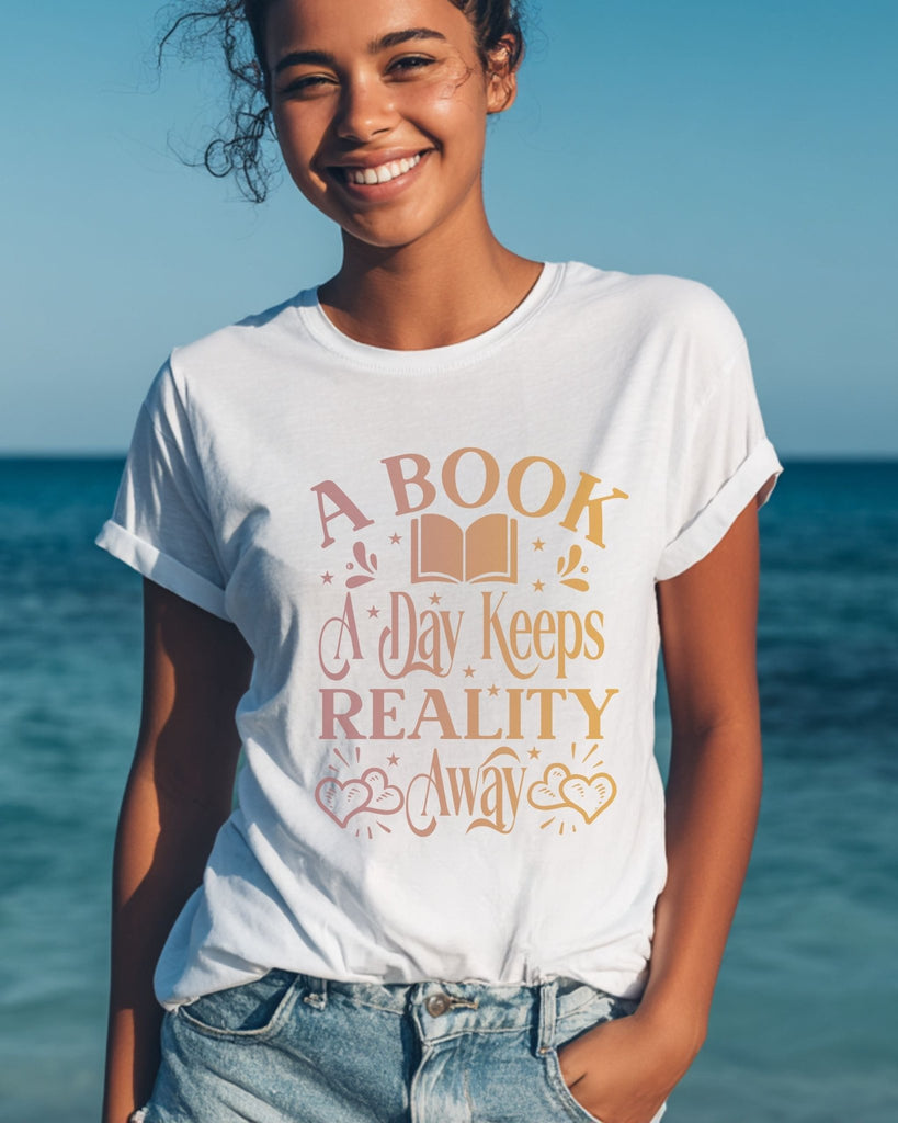 A Book A Day Keeps Reality Away T-Shirt | Bookish Shirt | Comfort Colors Tee for Book Lovers - Liam & Lore