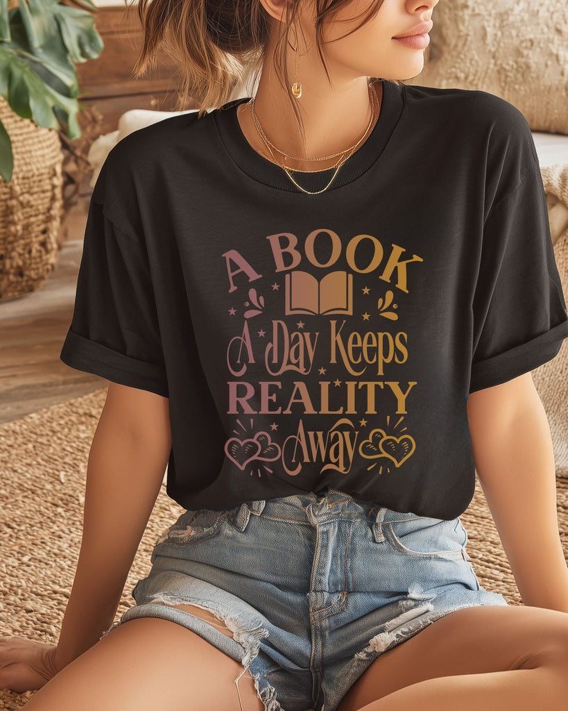 A Book A Day Keeps Reality Away T-Shirt | Bookish Shirt | Comfort Colors Tee for Book Lovers - Liam & Lore