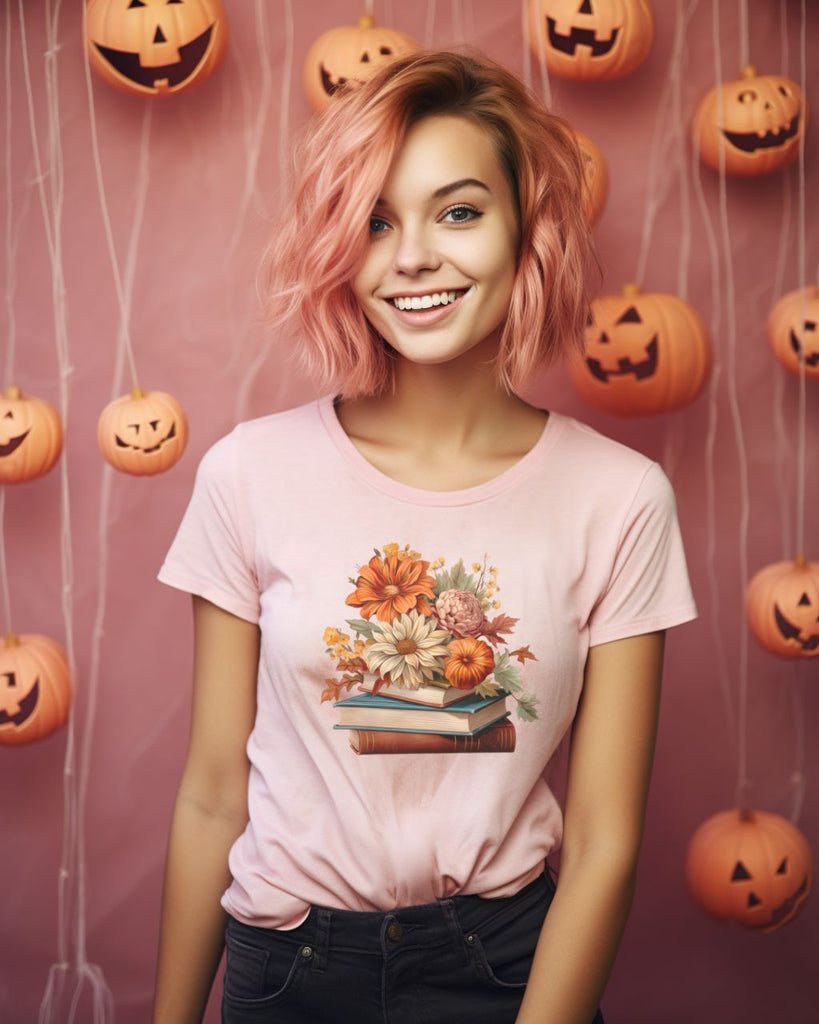 Fall Floral Bookish Comfort Colors T-Shirt - Liam & Lore