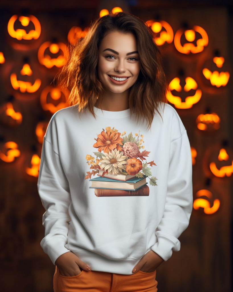 Fall Watercolor Floral Bookish Sweatshirt - Liam & Lore