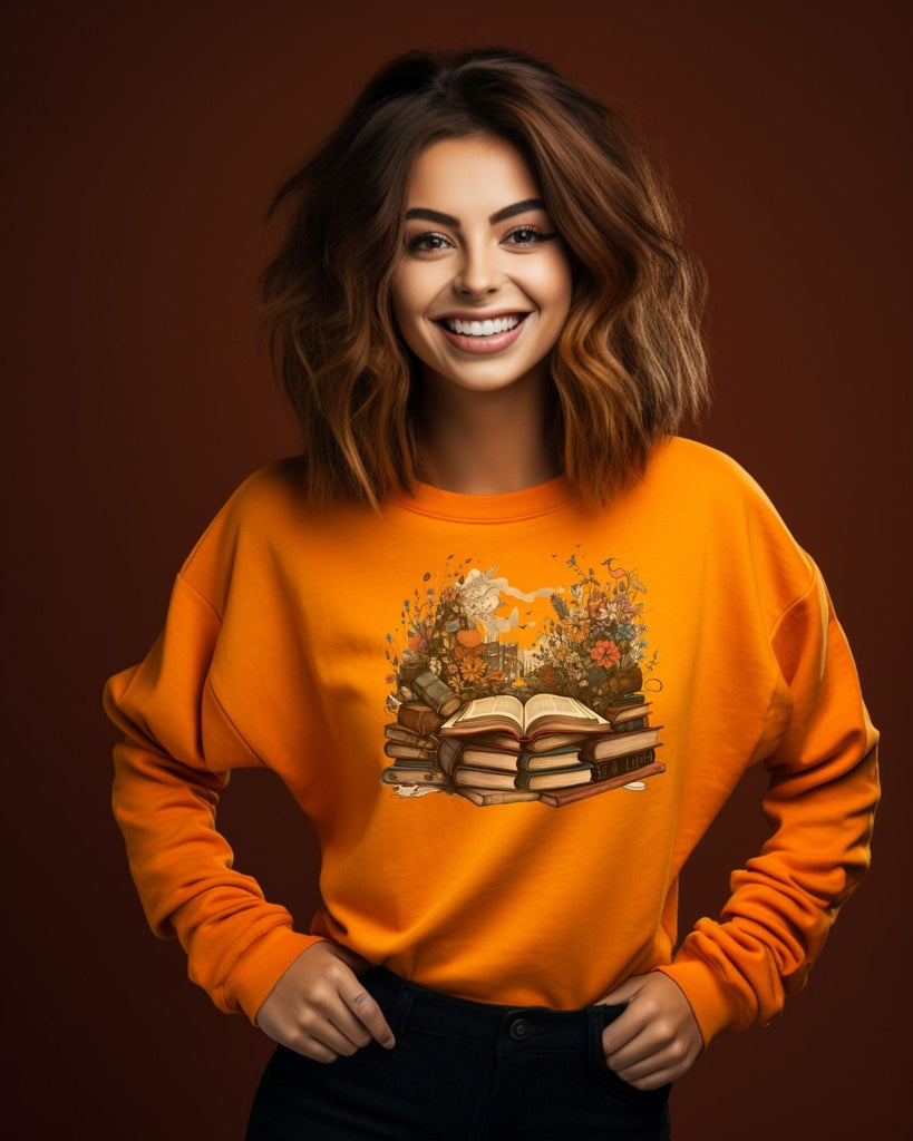 Fall Watercolor Floral Bookish Sweatshirt - Liam & Lore