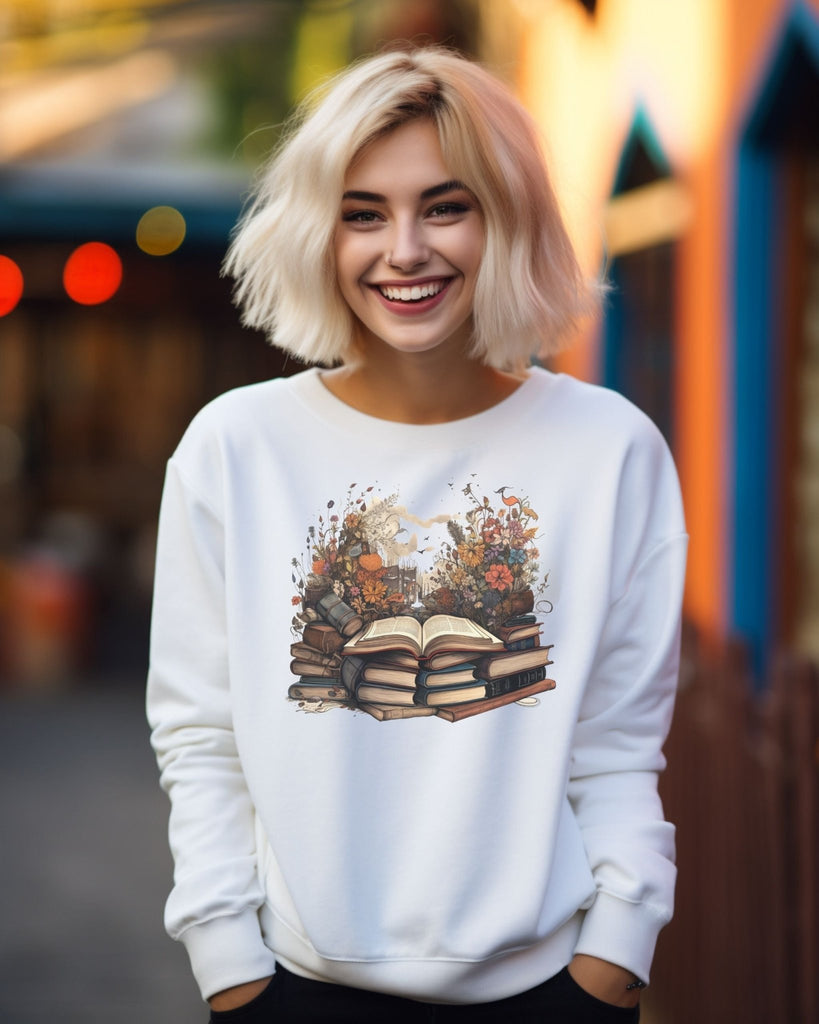 Fall Watercolor Floral Bookish Sweatshirt - Liam & Lore