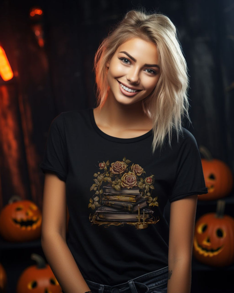 Gold Rose Halloween Bookish Comfort Colors T-Shirt - Liam & Lore