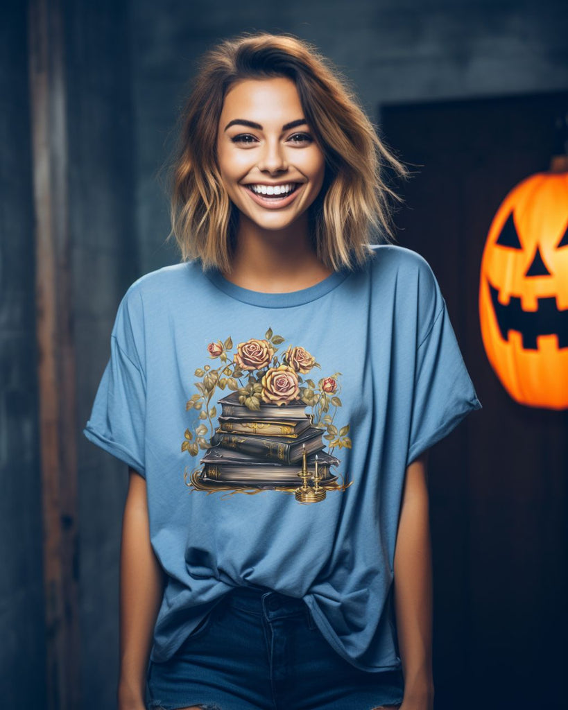 Gold Rose Halloween Bookish Comfort Colors T-Shirt - Liam & Lore