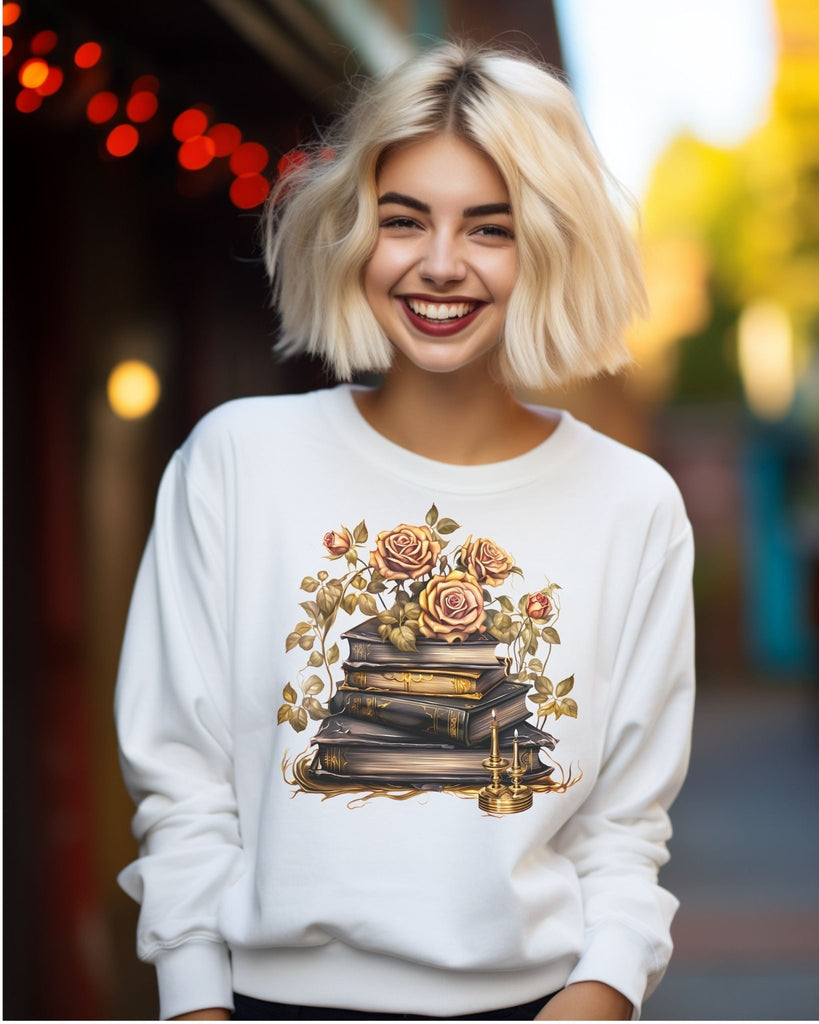 Gold Rose Halloween Bookish Sweatshirt - Liam & Lore