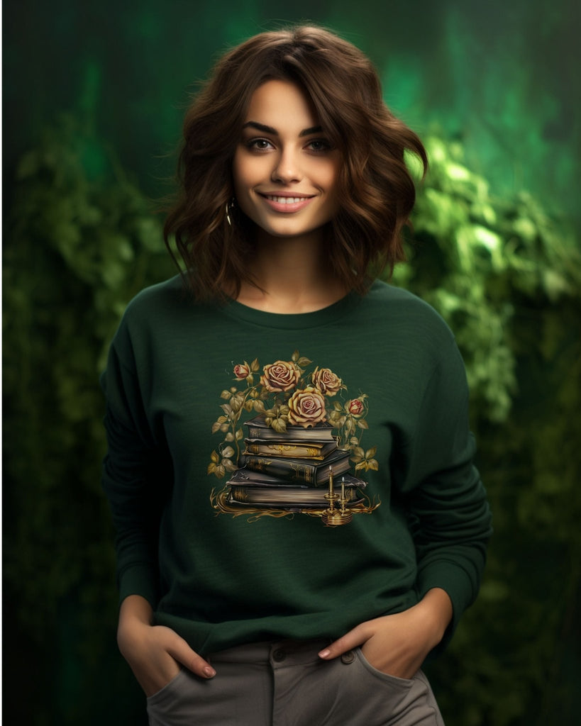 Gold Rose Halloween Bookish Sweatshirt - Liam & Lore
