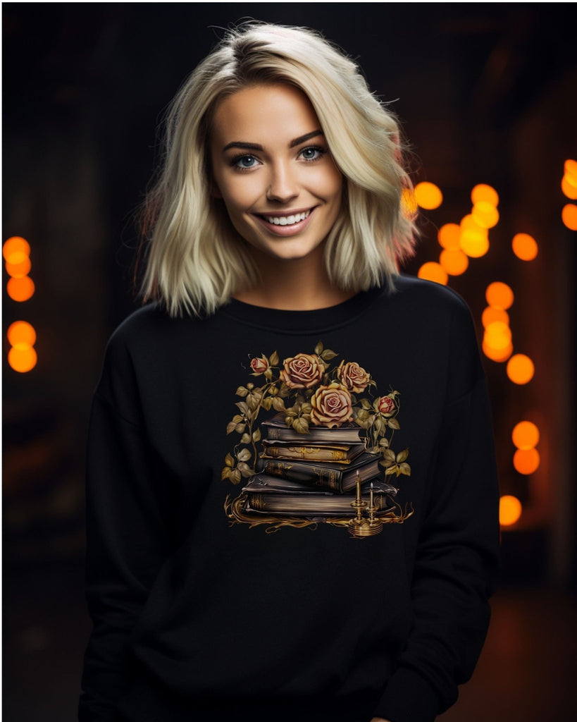Gold Rose Halloween Bookish Sweatshirt - Liam & Lore