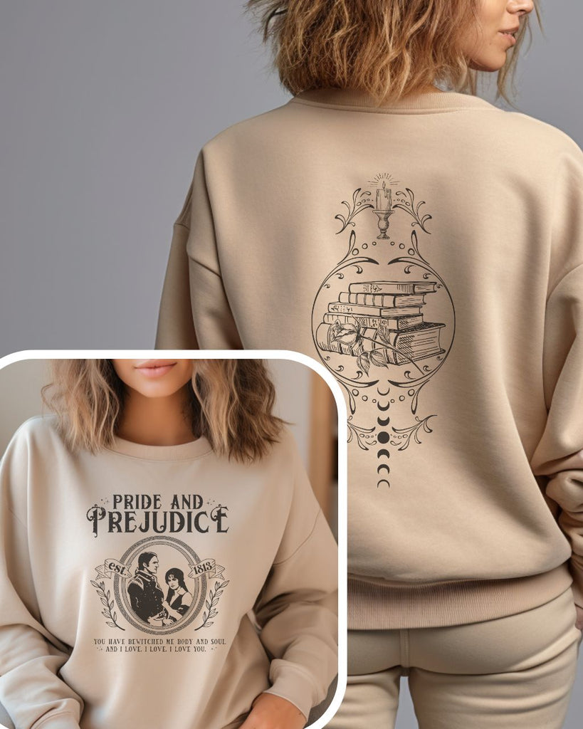 Pride and Prejudice Sweatshirt - Jane Austen Double - Sided Sweater, Classic Literature Bookish Merch - Liam & Lore