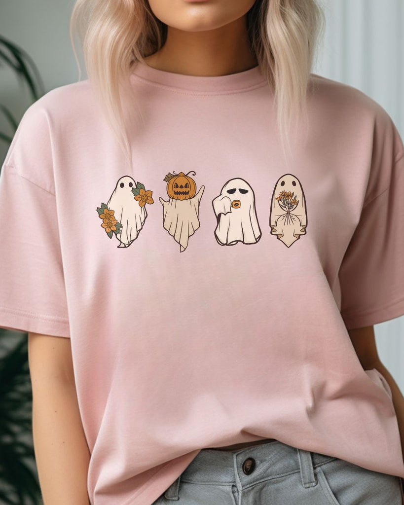 Retro Pumpkin Ghosts Halloween Comfort Colors T-Shirt - Liam & Lore
