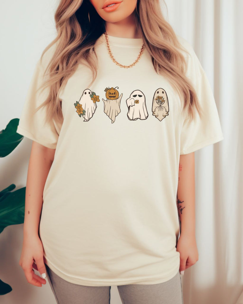 Retro Pumpkin Ghosts Halloween Comfort Colors T-Shirt - Liam & Lore