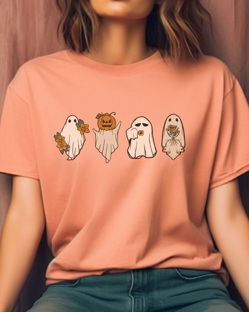 Retro Pumpkin Ghosts Halloween Comfort Colors T-Shirt - Liam & Lore