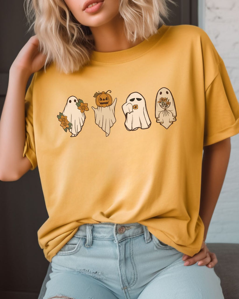 Retro Pumpkin Ghosts Halloween Comfort Colors T-Shirt - Liam & Lore