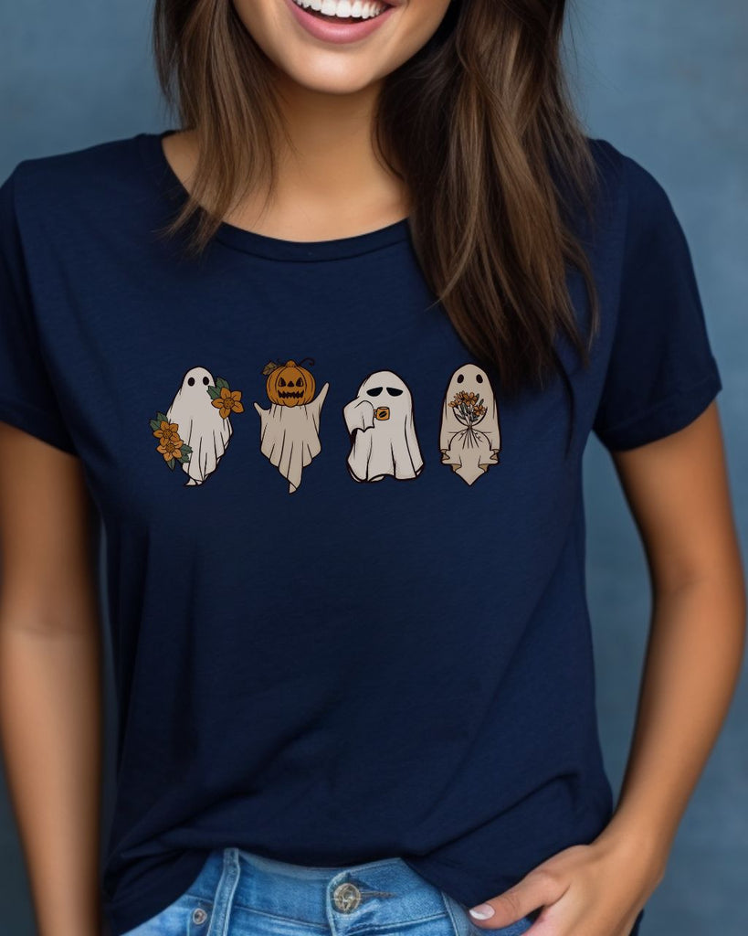 Retro Pumpkin Ghosts Halloween Comfort Colors T-Shirt - Liam & Lore