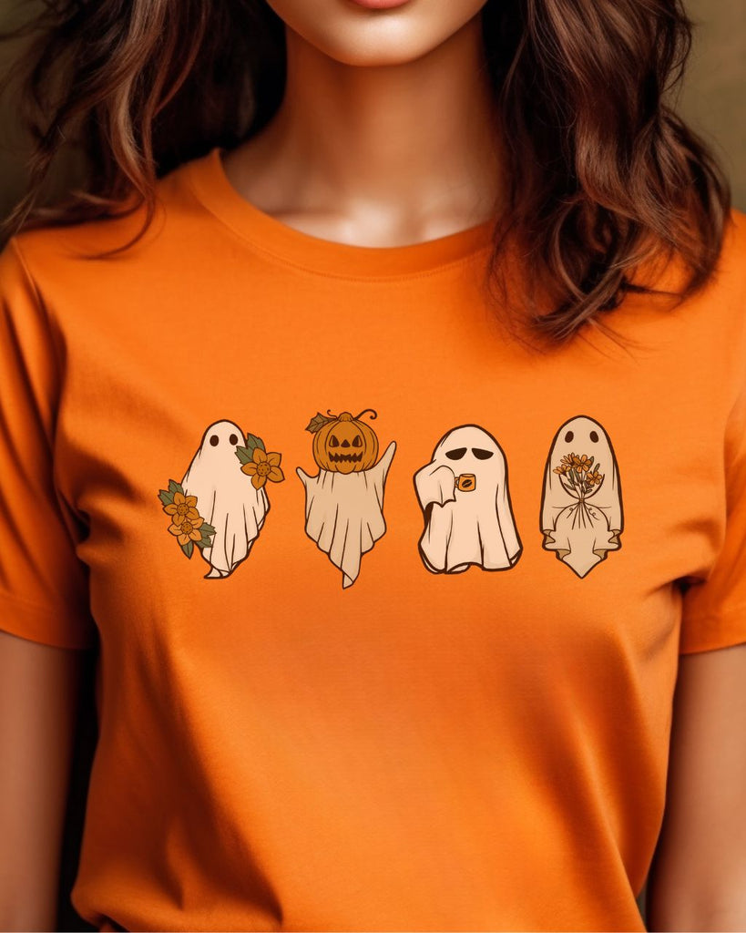 Retro Pumpkin Ghosts Halloween Comfort Colors T-Shirt - Liam & Lore