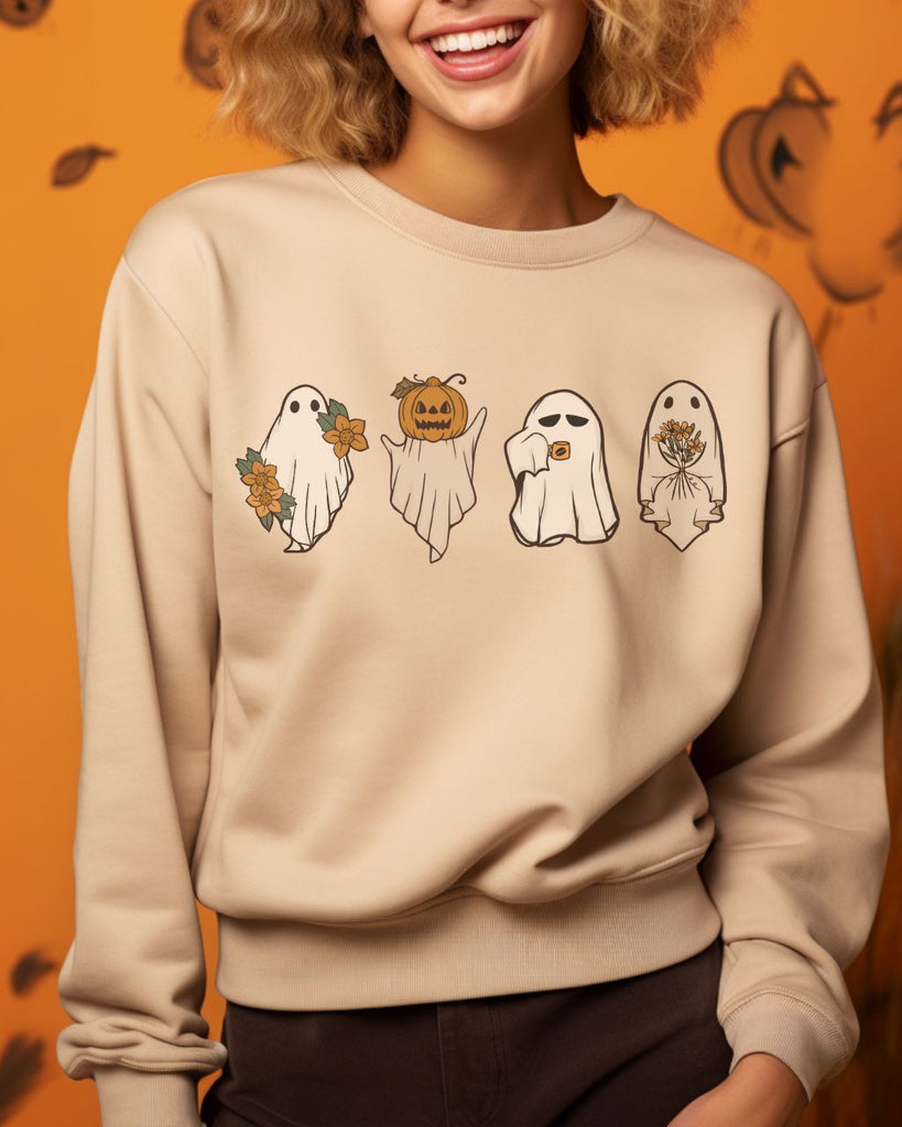 Retro Pumpkin Ghosts Halloween Sweatshirt - Liam & Lore