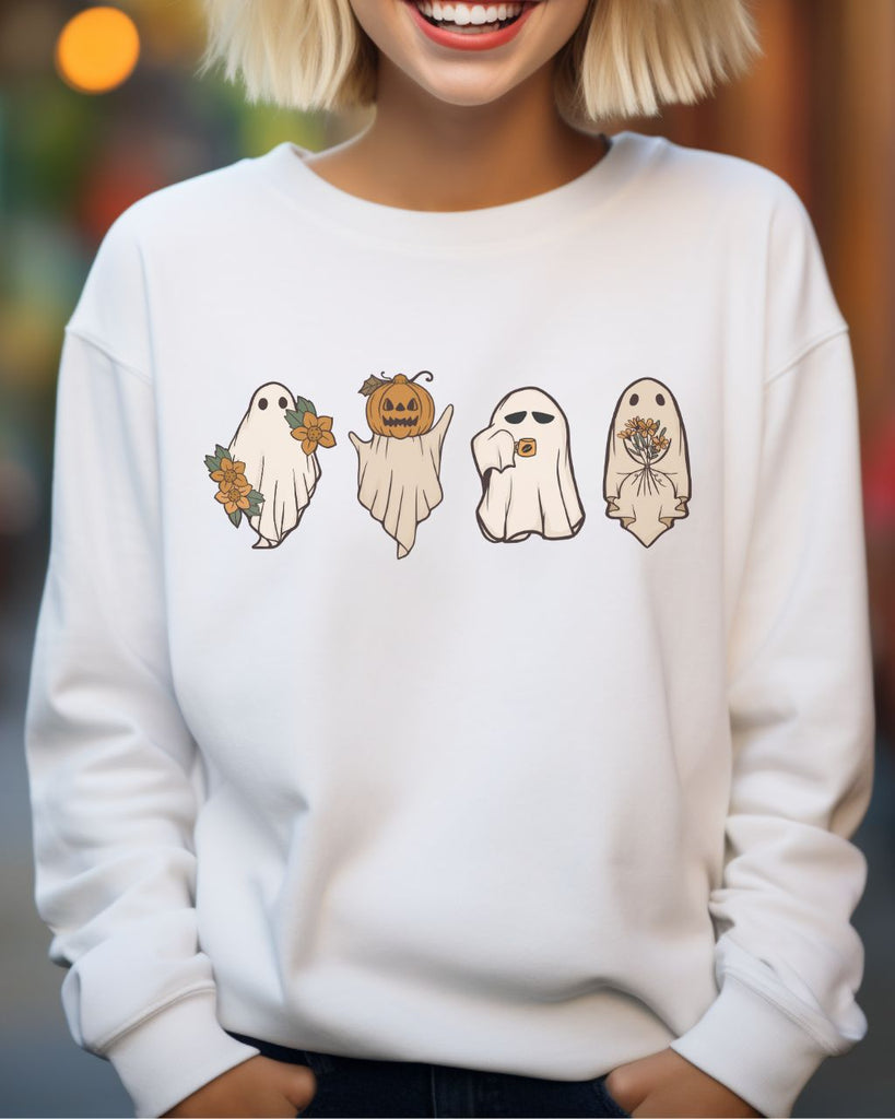Retro Pumpkin Ghosts Halloween Sweatshirt - Liam & Lore