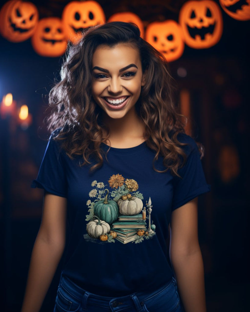 Teal & Cream Fall Halloween Bookish Comfort Colors T-Shirt - Liam & Lore