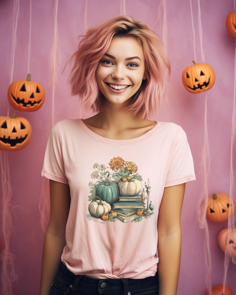 Teal & Cream Fall Halloween Bookish Comfort Colors T-Shirt - Liam & Lore