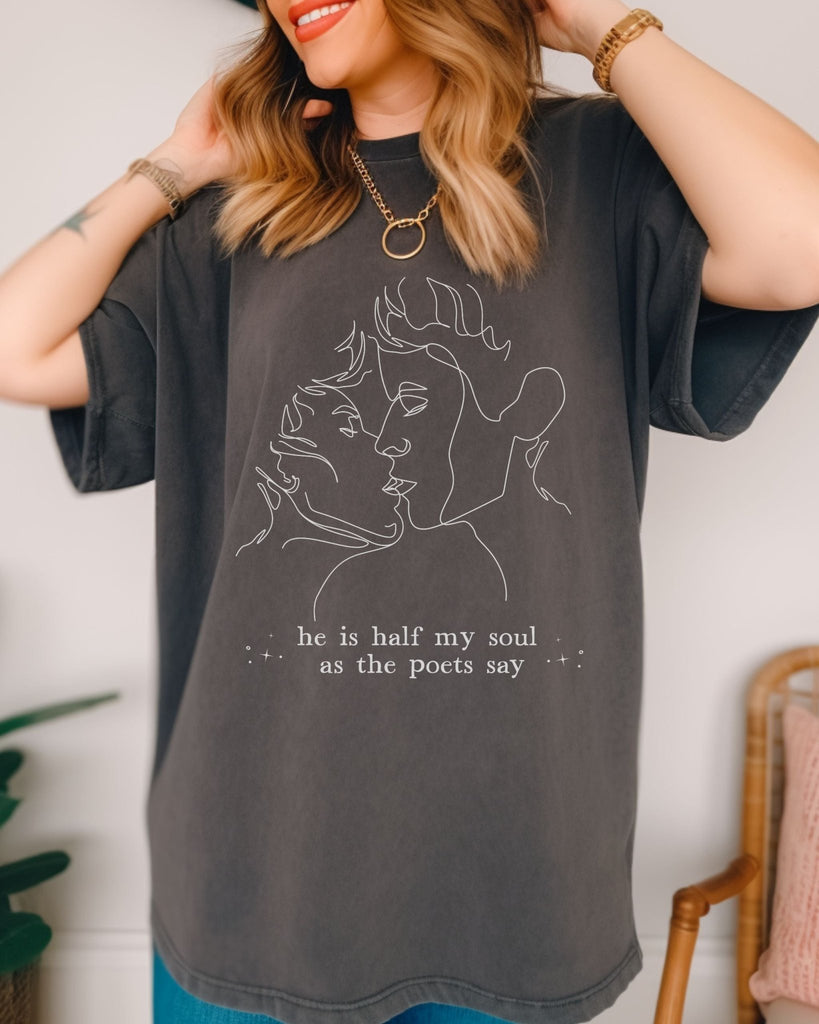 The Song Of Achilles Comfort Colors T-Shirt - Madeline Miller Inspired Shirt - He is half my soul - Liam & Lore