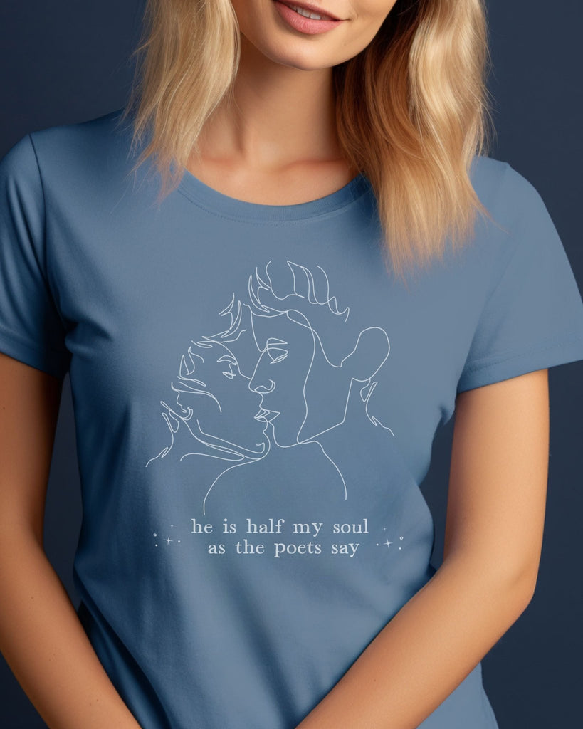 The Song Of Achilles Comfort Colors T-Shirt - Madeline Miller Inspired Shirt - He is half my soul - Liam & Lore
