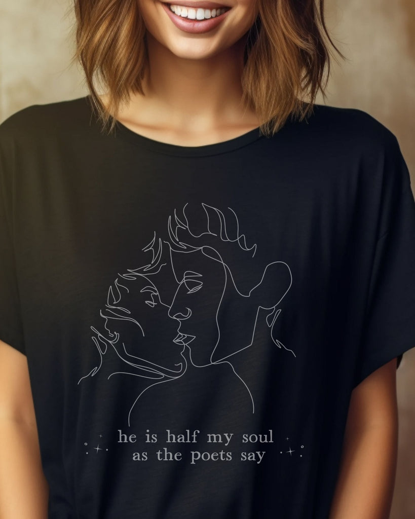 The Song Of Achilles Comfort Colors T-Shirt - Madeline Miller Inspired Shirt - He is half my soul - Liam & Lore