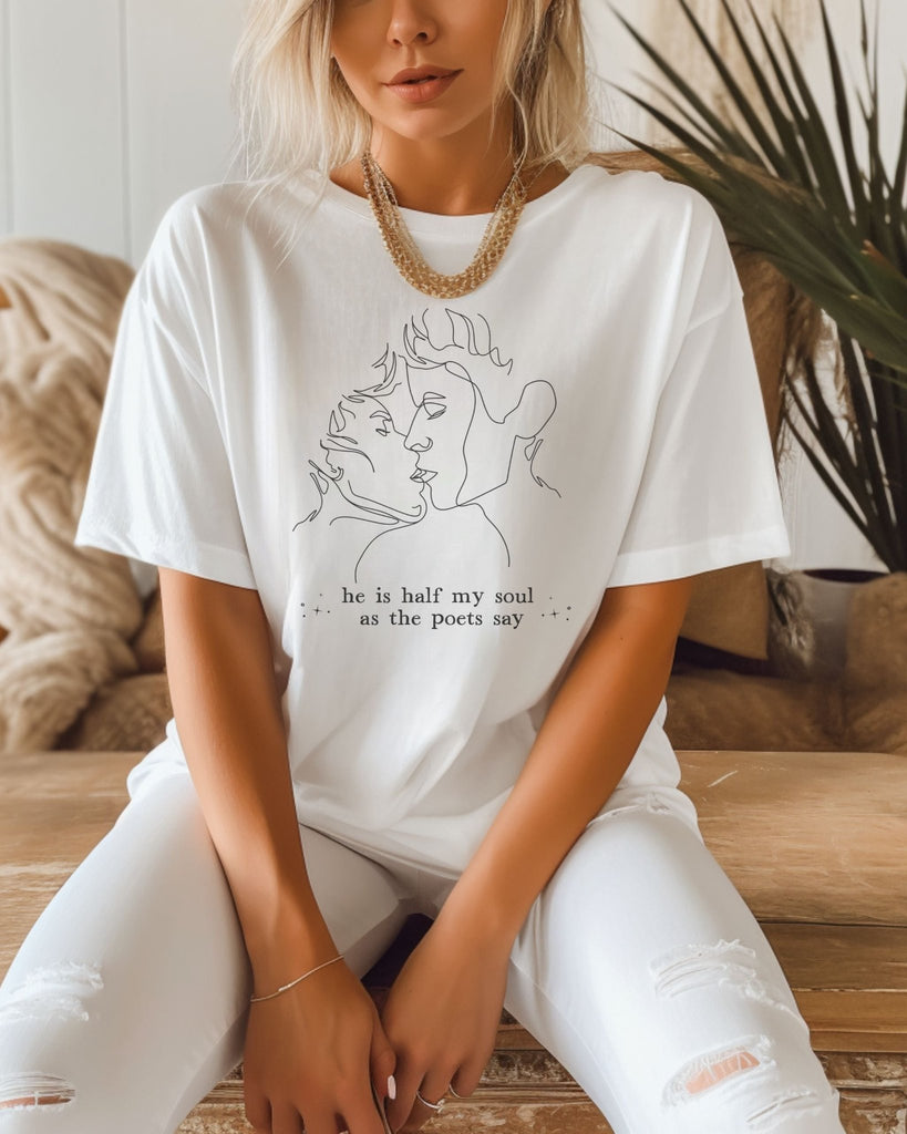 The Song Of Achilles Comfort Colors T-Shirt - Madeline Miller Inspired Shirt - He is half my soul - Liam & Lore