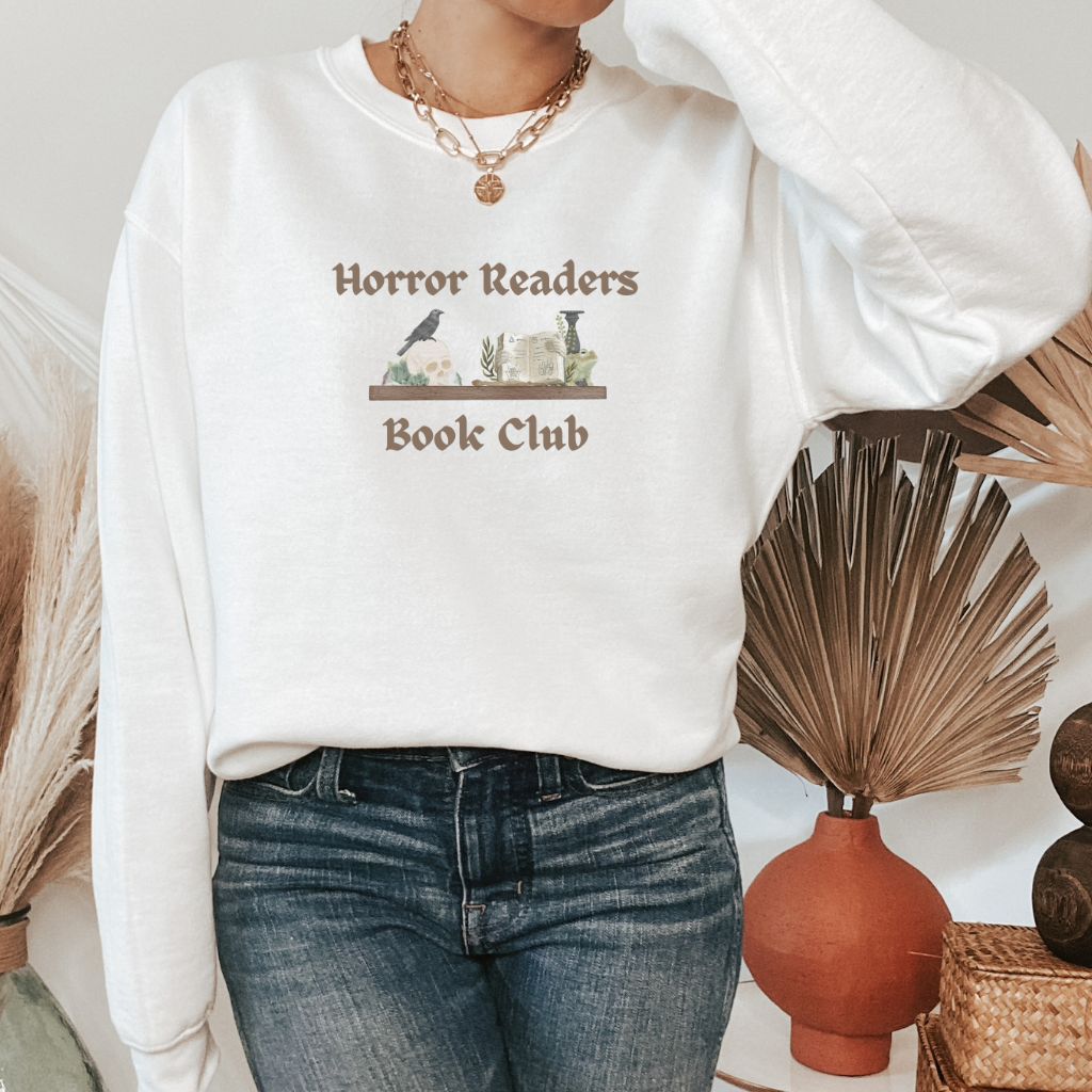 White Horror Readers Sweatshirt - Horror Readers Fan Sweatshirt