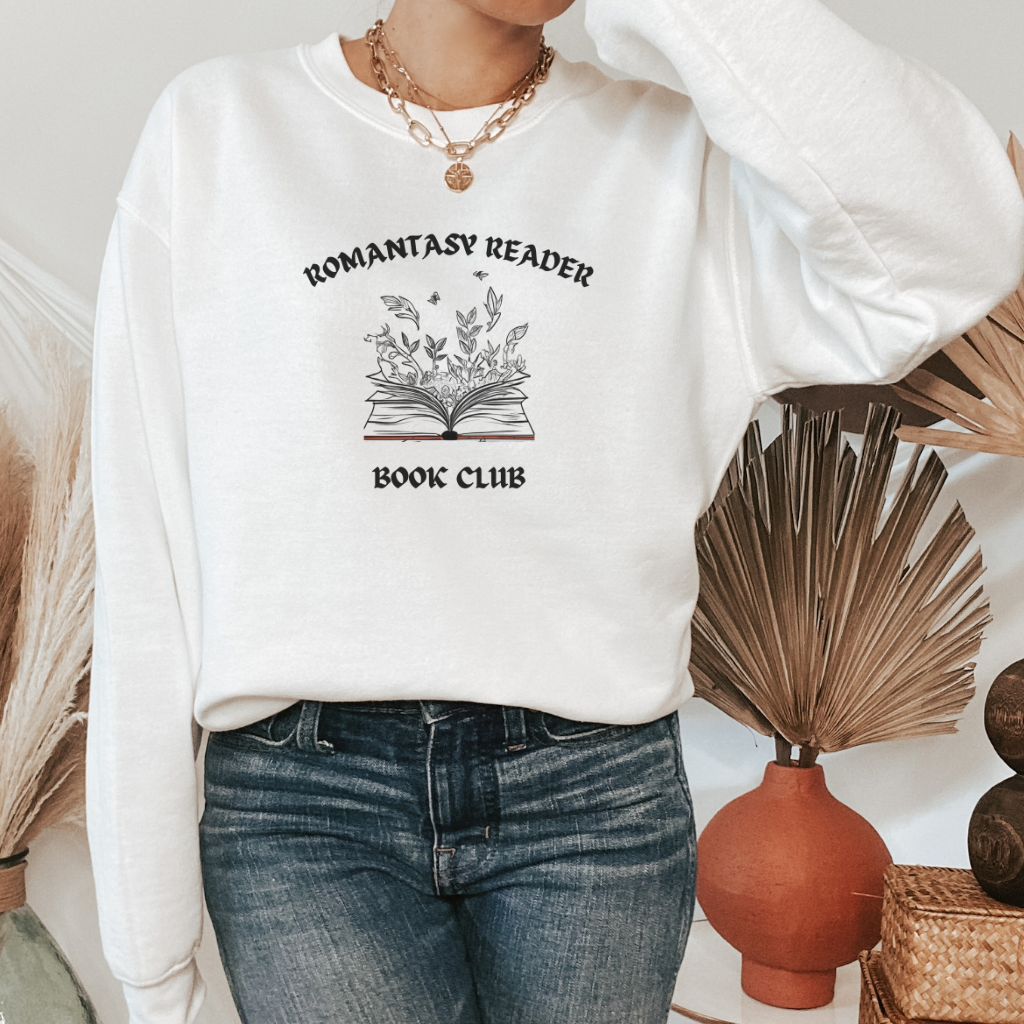 White Romantasy Readers Sweatshirt - Inspired Romance Book Sweatshirt