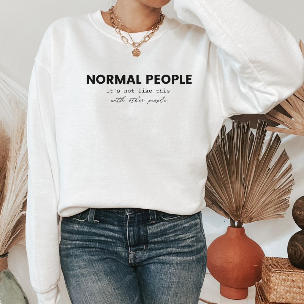 White Normal People Sally Rooney Inspired Sweatshirt - Bookish Sweater