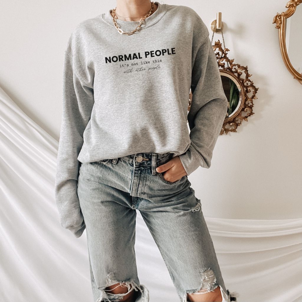 Sport Grey Normal People Sally Rooney Inspired Sweatshirt - Bookish Sweater