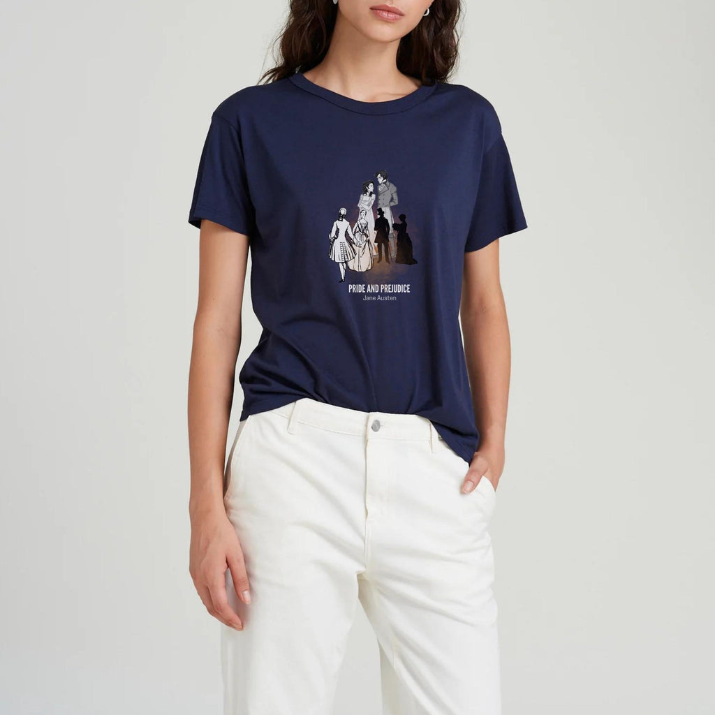 Black Pride And Prejudice T-Shirt - Jane Austen Character Inspired Bookish Shirt
