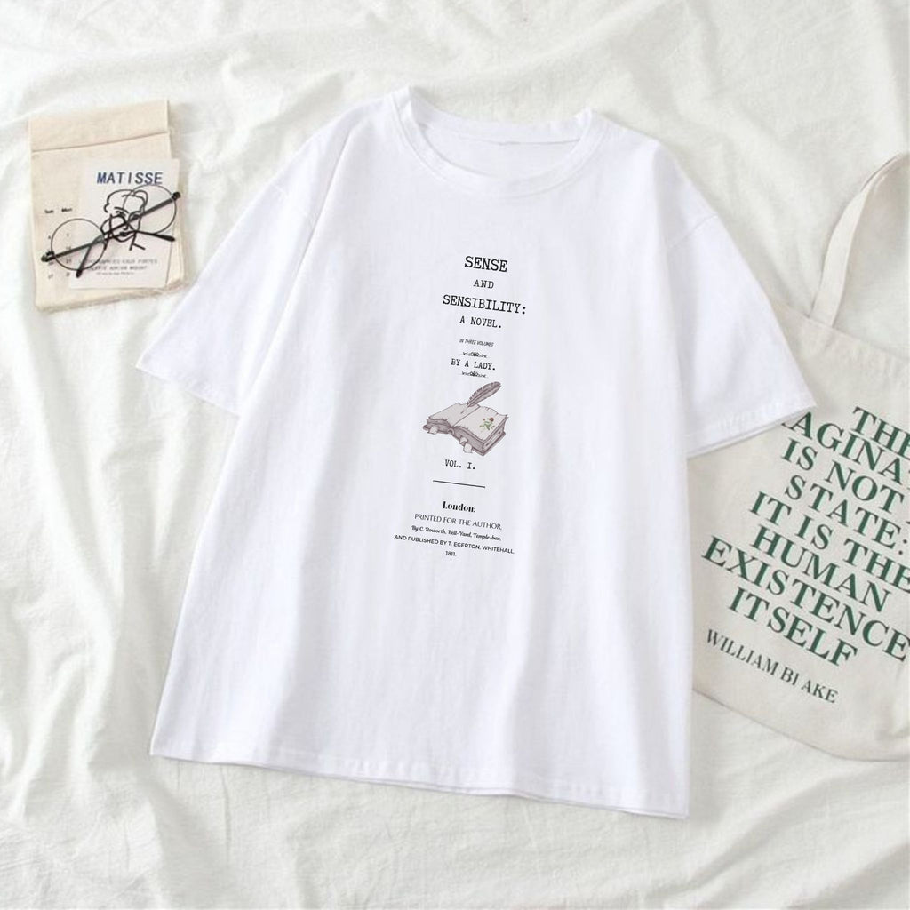 White Sense and Sensibility Shirt - Jane Austen Inspired Bookish Shirt