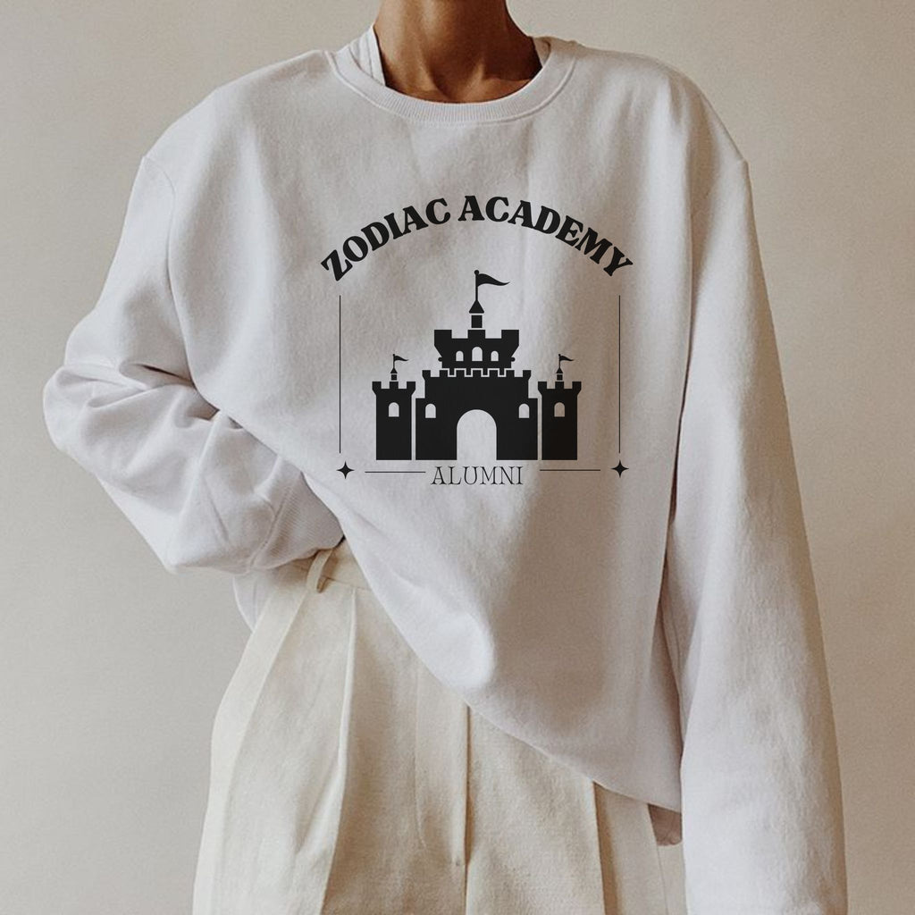 White Zodiac Academy Sweatshirt - Caroline Peckham Inspired Sweatshirt