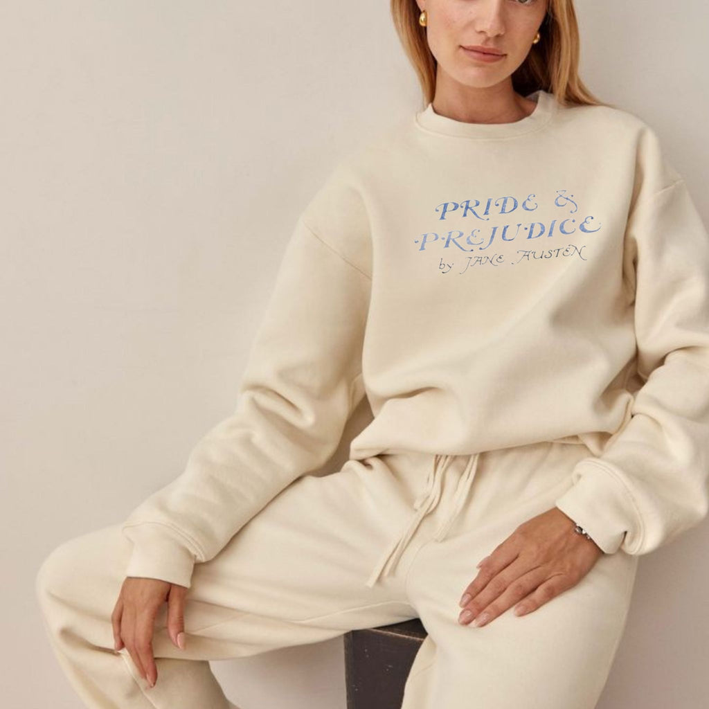Oatmeal Pride And Prejudice Sweatshirt - Jane Austen Inspired Bookish Shirt
