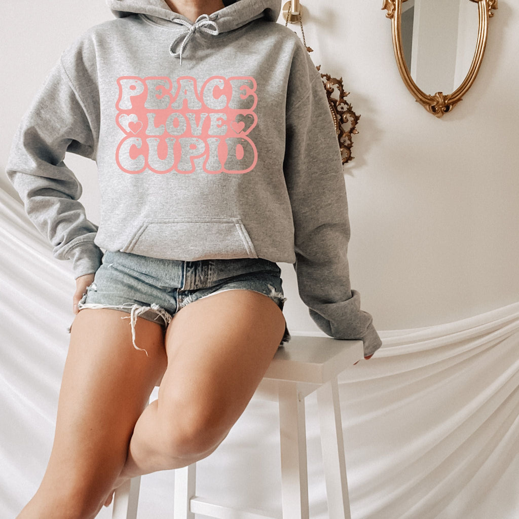 Peace Love Cupid Valentine Hoodie - Liam & Lore