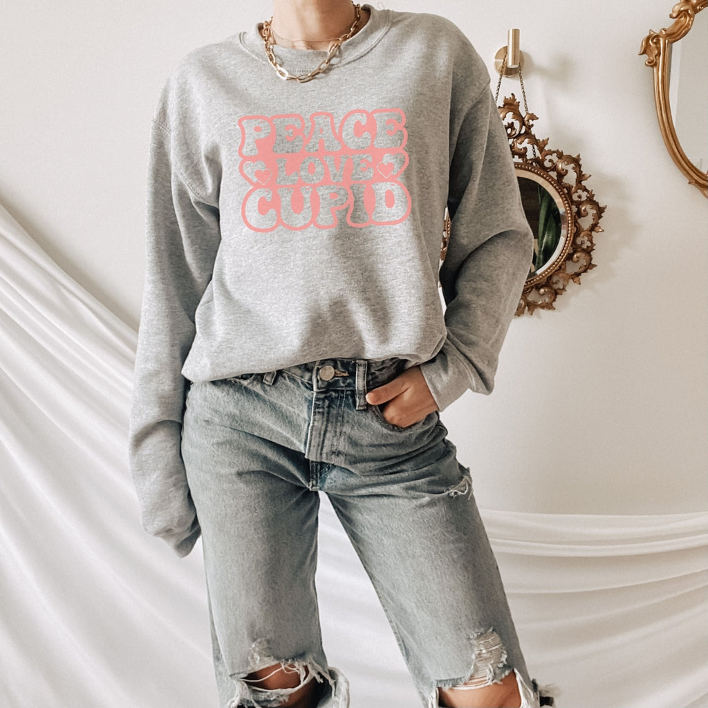 Peace Love Cupid Valentine Sweatshirt - Liam & Lore